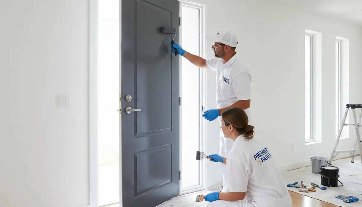 Professional door painting service by house painters in Overland Park, KS