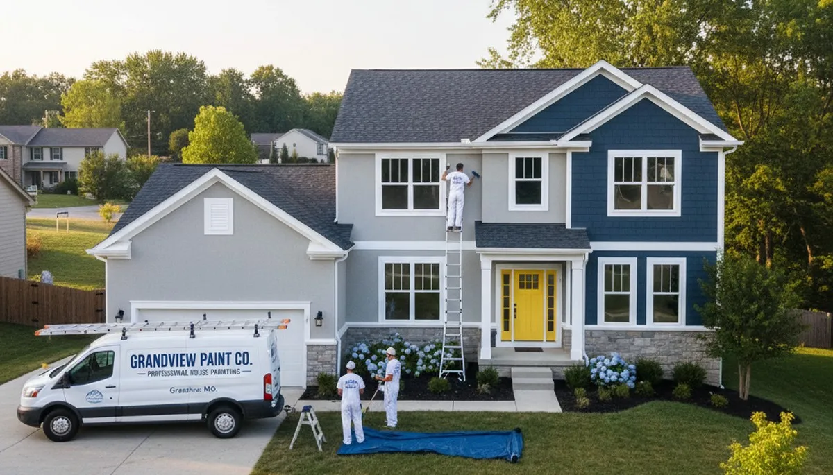 Professional house painters in Overland Park KS providing expert residential painting services